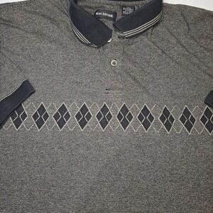 VTG 90s Marc Edwards Striped Argyle Polo L Dad Style Collared Grandpa Preppy‎